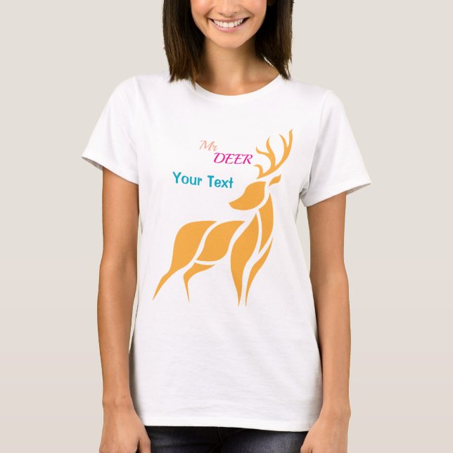 Mr. Deer Graphic – Rustic Woodland Style T-Shirt (Vorderseite)