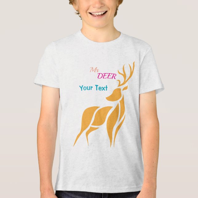 Mr. Deer Graphic – Rustic Woodland Style Tri-Blend Shirt (Vorderseite)