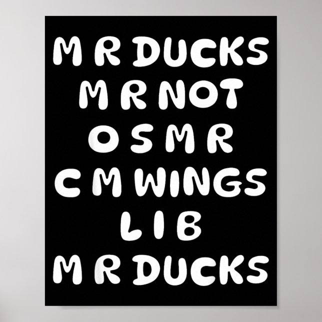 Mr Ducks Mr Not Osar Cm Wings Funny Duck  Poster (Vorne)