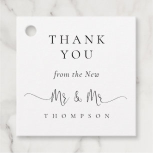 Mr. Elegant Script Gay Wedding Vielen Dank Geschenkanhänger