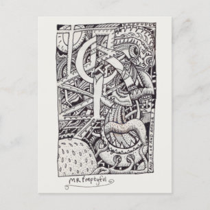 Mr. Emptyful, Tinte zeichnend Postkarte