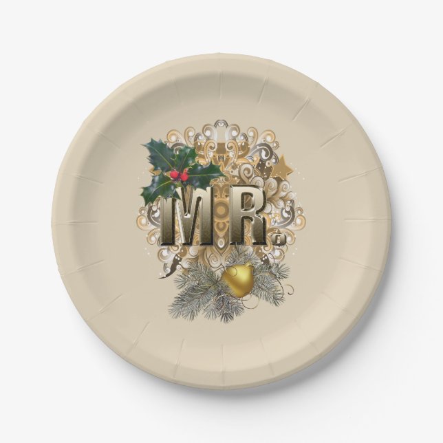MR.Erste Weihnachten Pappteller (Vorderseite)