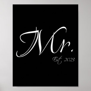 Mr. Est. 2023 Herr &amp; Frau Bride Groom Couple M Poster