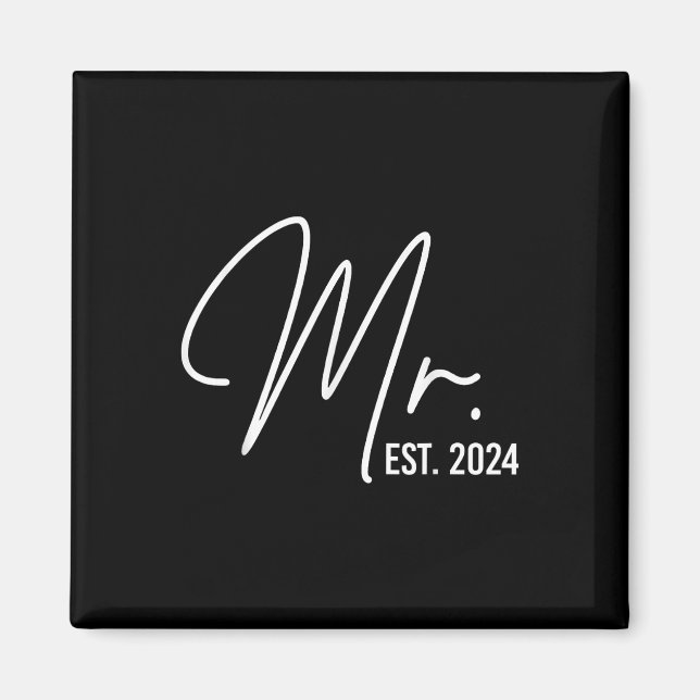 Mr. Est. 2024 Just Married Wedding Hubby Mr. &amp; Magnet (Vorne)