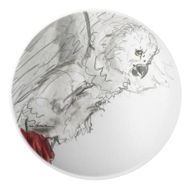 Mr. Feathers steht! Keramikknauf (Vorderseite)