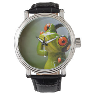 Mr. Frog with Headphones Armbanduhr