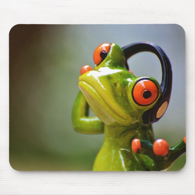 Mr. Frog with Headphones Mousepad (Vorne)