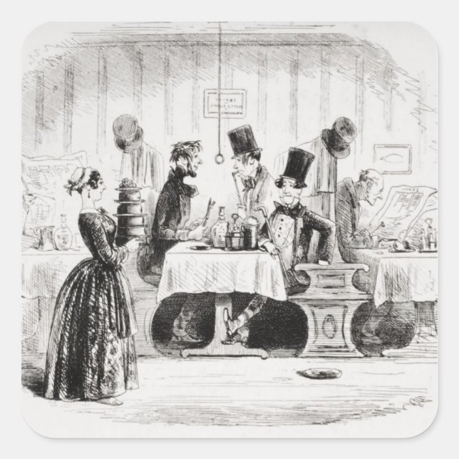 Mr. Guppy's Unterhaltung Quadratischer Aufkleber (Vorderseite)