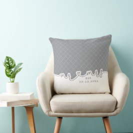 Mr. Heart Script Gray White Wedding Pillow Kissen