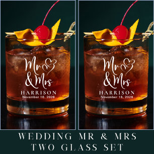 Mr. Hearts Wedding Whiskyglas