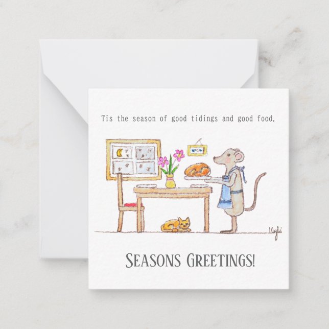Mr Hiddle Cooks Turkey Season Greetings Card Mitteilungskarte (Vorderseite)
