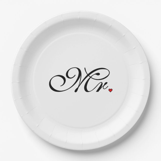 Mr. Husband Groom Ihre neuen Wünsche Pappteller (Vorderseite)