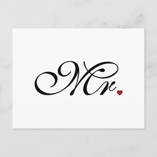 Mr. Husband Groom Ihre neuen Wünsche Postkarte (Vorderseite)