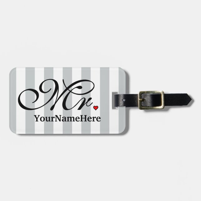 Mr Husband Groom Name Klicken Sie, um Farbe anzupa Gepäckanhänger (Vorderseite horizontal)