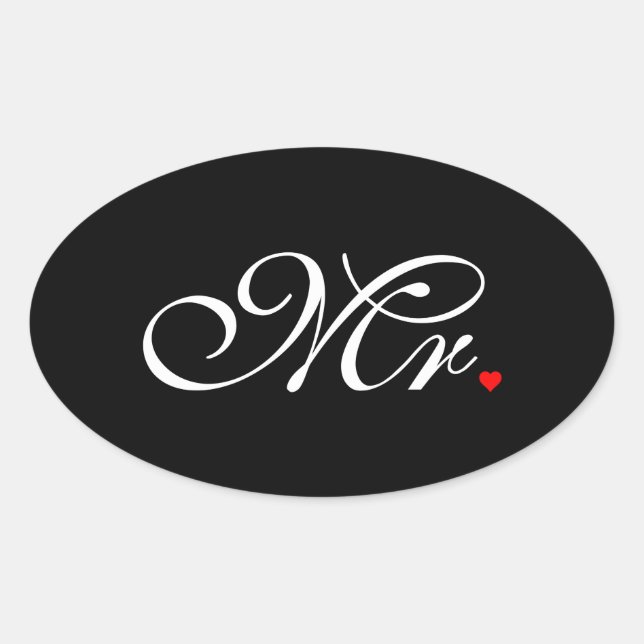Mr. Husband Groom Seine neuen Wünsche Ovaler Aufkleber (Vorderseite)