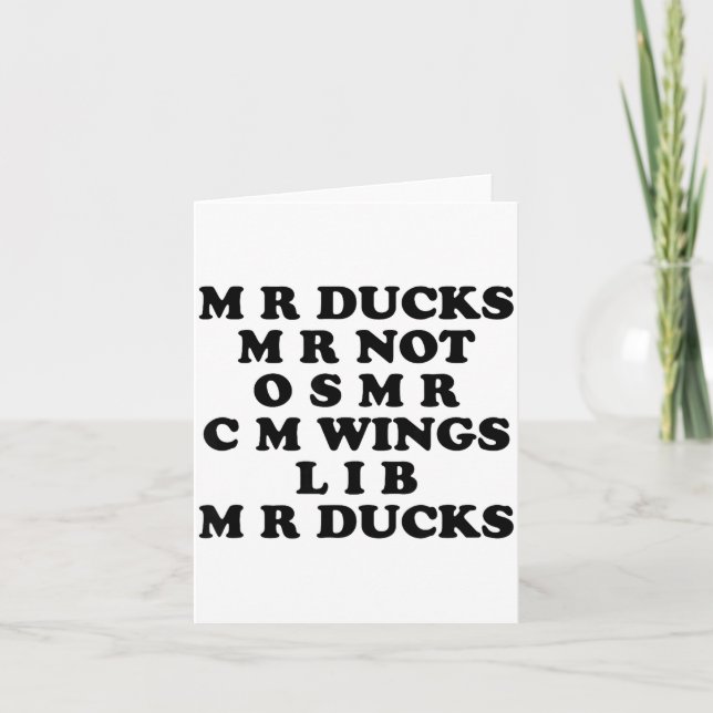 Mr M R Ducks T, Funny Duck Lover, Waterfowl Quote  Karte (Vorderseite)