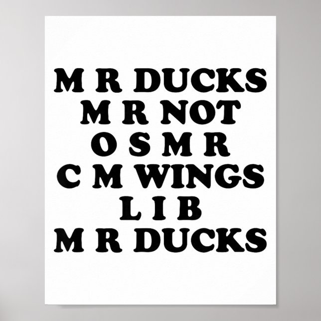 Mr M R Ducks T, Funny Duck Lover, Waterfowl Quote  Poster (Vorne)