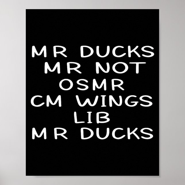 Mr M R Ducks T, Funny Duck Lover, Waterfowl Quote  Poster (Vorne)