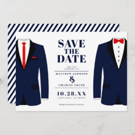 Mr. & Modern Wedding Navy Tux - Save the Date