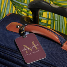 Mr. Monogram Names Year Gold Burgundy