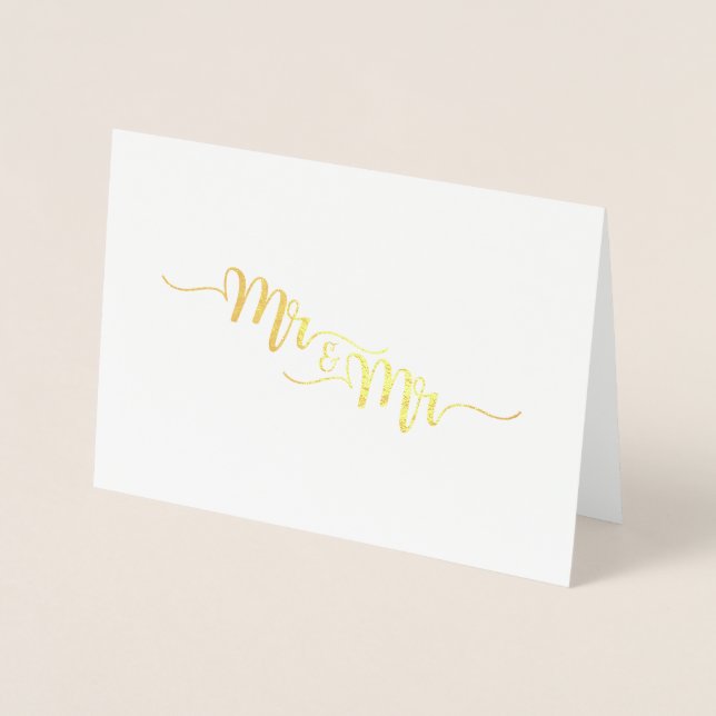Mr & Mr Etched Gold Foil Grußkarte Folienkarte (Vorderseite)