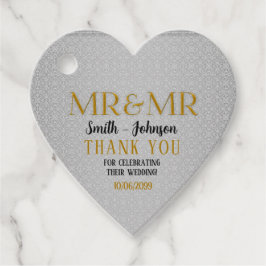 Mr. & Mr. Gold und Silver Gay Wedding mit Foto Geschenkanhänger