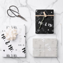 Mr & Mr. Wedding Wrapping Paper Sheets