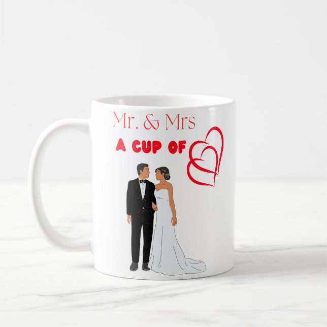 "Mr. & Mrs. A Cup of Liebe" Zwei Tasse des Roten H (Links)