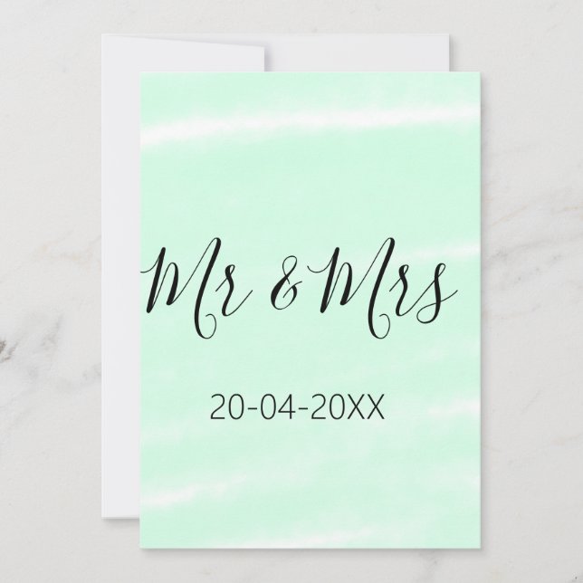 Mr & Mrs add family name date year wedding favor g Einladung (Vorderseite)