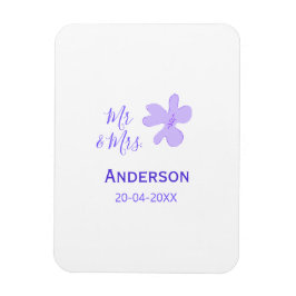 Mr & Mrs add family name date year wedding favor g Magnet