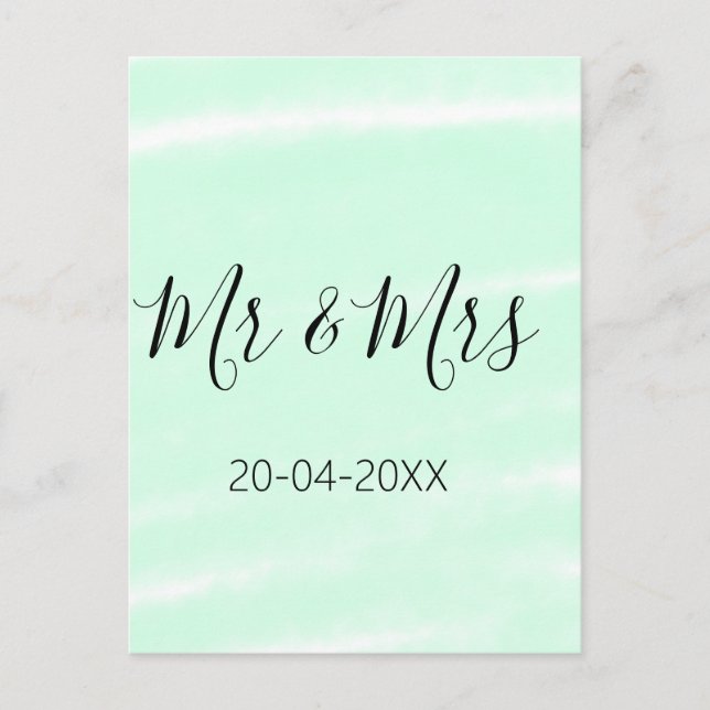 Mr & Mrs add family name date year wedding favor g Postkarte (Vorderseite)