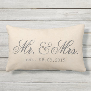 Mr.&Mrs. Baumwollgewebe texturiert Elegant Kissen Für Draußen