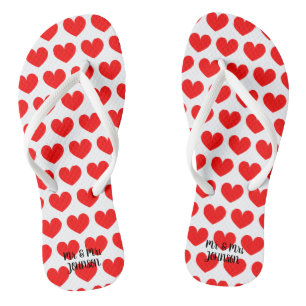 Mr & mrs Beach Hochzeit Flipflops für Braut & Bräu