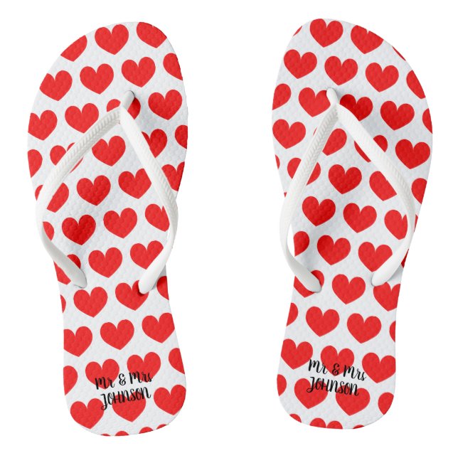 Mr & mrs Beach Hochzeit Flipflops für Braut & Bräu (Fußbett)