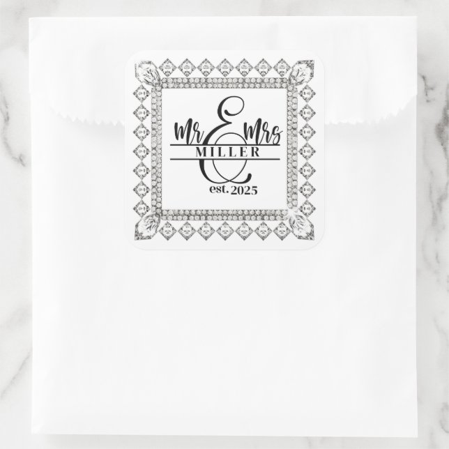 Mr. & Mrs. Benutzername Aufkleber (Tasche)