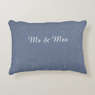 Mr & Mrs. blue Accent Pillow Dekokissen