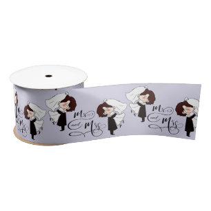 Mr & Mrs Bride und Groom Glück Satinband