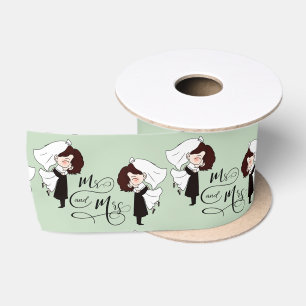 Mr & Mrs Bride und Groom Glück Satinband