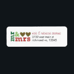 Mr & Mrs. Christmas Hearts Address Labels<br><div class="desc">Nehmen Sie Ihre Umschläge stilvoll an! Diese Rücksendeadressen-Aufkleber sind großartig für Weihnachtskarten.</div>