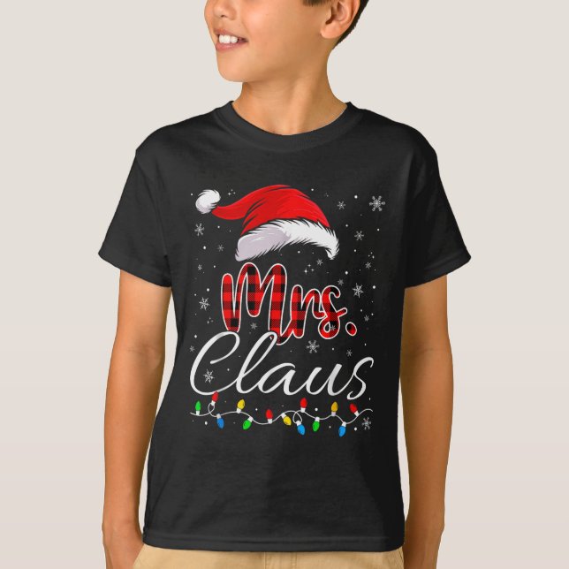 Mr Mrs Claus Christmas Couples Matching His And He T-Shirt (Vorderseite)