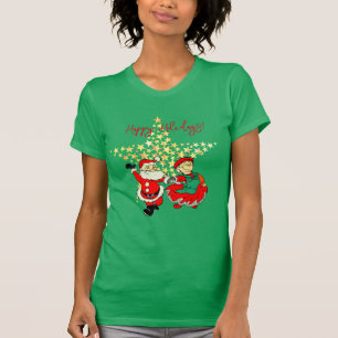 Mr & Mrs Claus T - Shirt Christmas Green