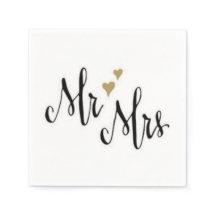 Mr & Mrs. - Cocktail Napkins