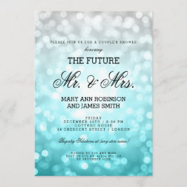Mr Mrs. Couples Shower Beach Ombre Bokeh Lights Einladung