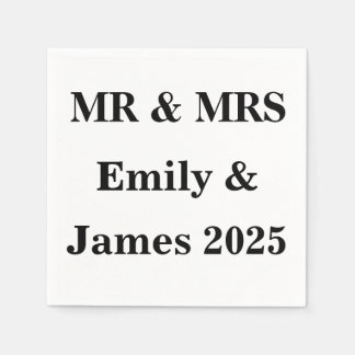 Mr & Mrs Custom Napkins - Hochzeitsempfang 2025 Serviette