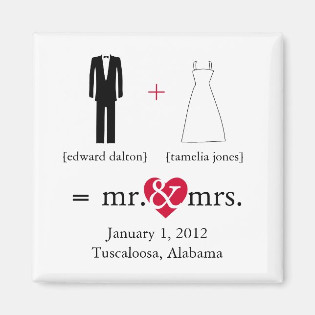 Mr. & Mrs. Do the Math Save the Date Magnet (Vorne)
