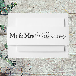 Mr & Mrs. Elegant Script Einladung Belly Band