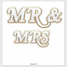 Mr. Mrs. Extra-Large 14" x 14" Custom-Cut Vinyl Aufkleber