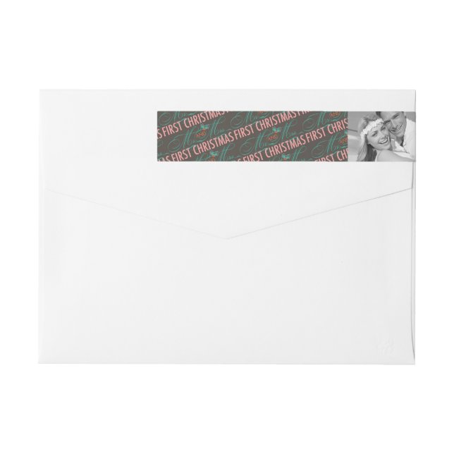 Mr & Mrs. First Christmas Mistletoes Foto Wedding (Rückseite)