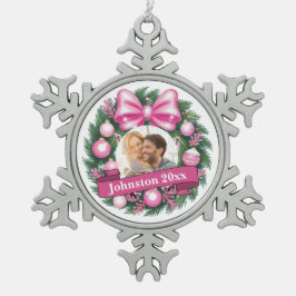 Mr & Mrs. First Christmas Schneeflocken Zinn-Ornament