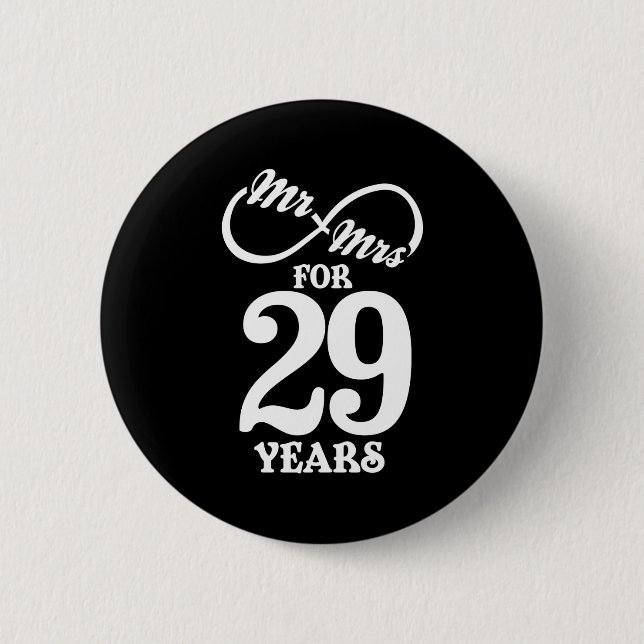 Mr Mrs For 29 Years 29th Wedding Anniversary  Button (Vorderseite)